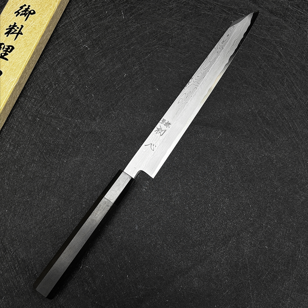 japanese sushi knife 270mm yoshihiro kiritsuke yanagiba blue 1 steel sashimi knife