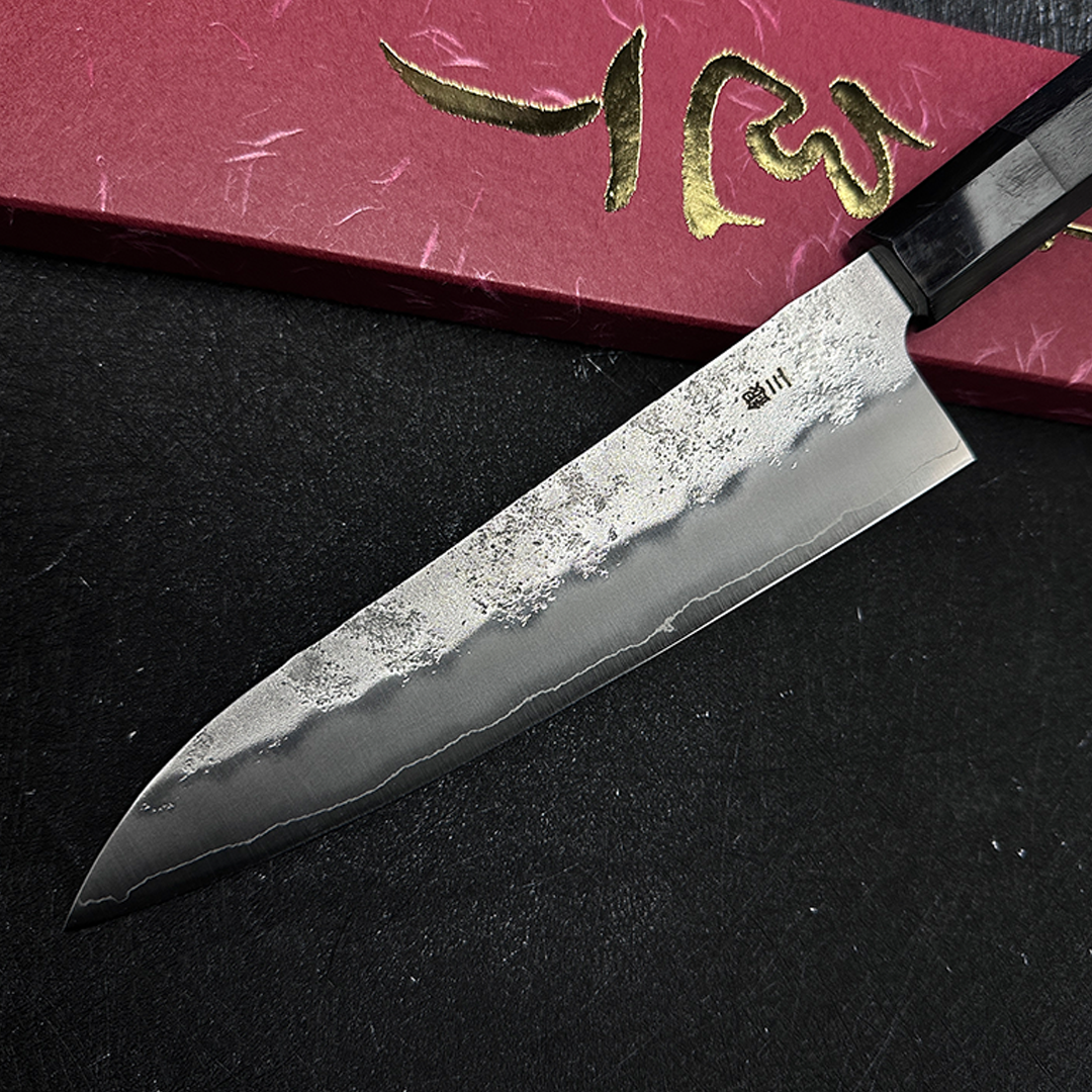 Japanese kitchen kinfe 180mm yoshihiro Ginsan steel nashiji gyuto knife