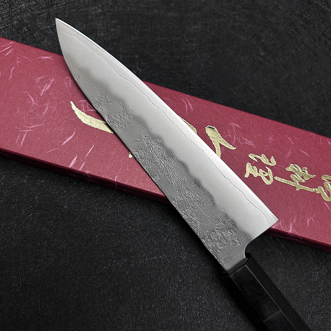 Japanese kitchen kinfe 180mm yoshihiro Ginsan steel nashiji gyuto knife