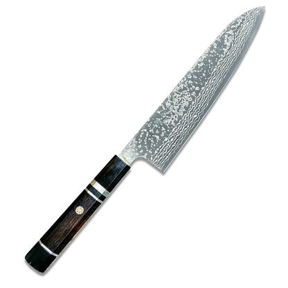 Japanese-origin Takeshi Saji Chef's Knife 240mm   Versatile for household use multi-functional knife for cutting vegetables and meat. Made of Damascus VG10 steel gyuto knife.