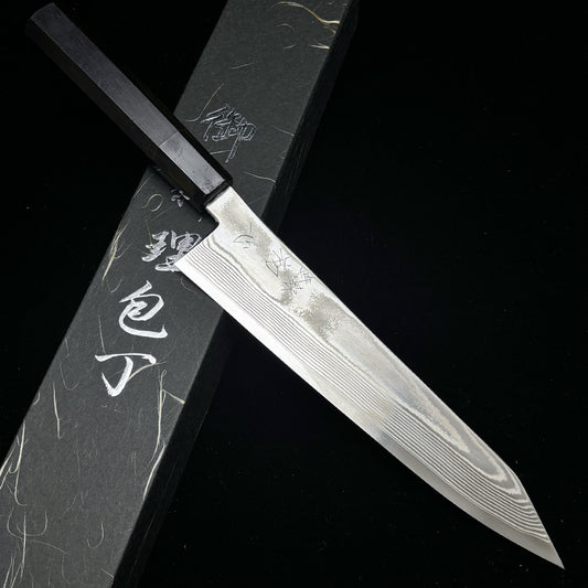 japanese chef knife 210mm kitchen hatsukokoro kiritsuke gyuto Ginsou damascus cooking knife ginsan stainless steel