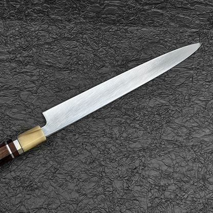 Japanese yanagiba/sashimi knife 270mm HATSUKOKORO  Kurouchi  Aogami2 Blue Steel No.2 polished by Naohito Myojin Single edged (for Right-handed persons)