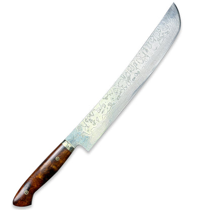 390mm Japanese Takeshi Saji Chef's Sakimaru-Slicer(Sujihiki) 390mm R2 Diamond Finish Damascus DHM