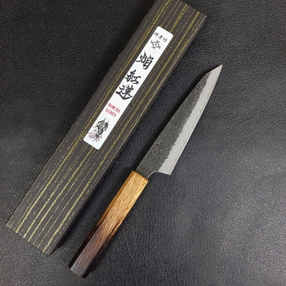 made in japan sakai takayuki Homura Guren Chef's Kengata-Petty Knife(Utility) 150mm  Blue Steel #2 by Itsuo Doi  Carbon steel *getting rusty Double edged