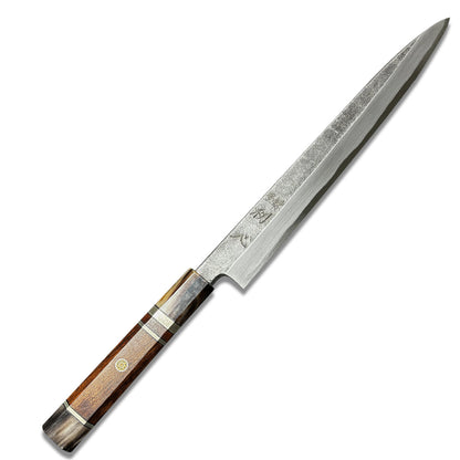 Japanese yanagiba/sashimi knife 270mm HATSUKOKORO  Kurouchi  Aogami2 Blue Steel No.2 polished by Naohito Myojin Single edged (for Right-handed persons)