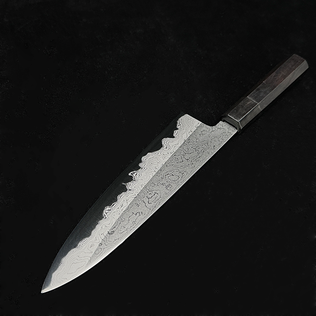 Japanese gyuto knife 210mm Yoshikazu Tanaka damascus white 1# steel japanese kitchen knife