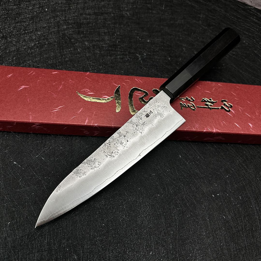 Japanese kitchen kinfe 180mm yoshihiro Ginsan steel nashiji gyuto knife