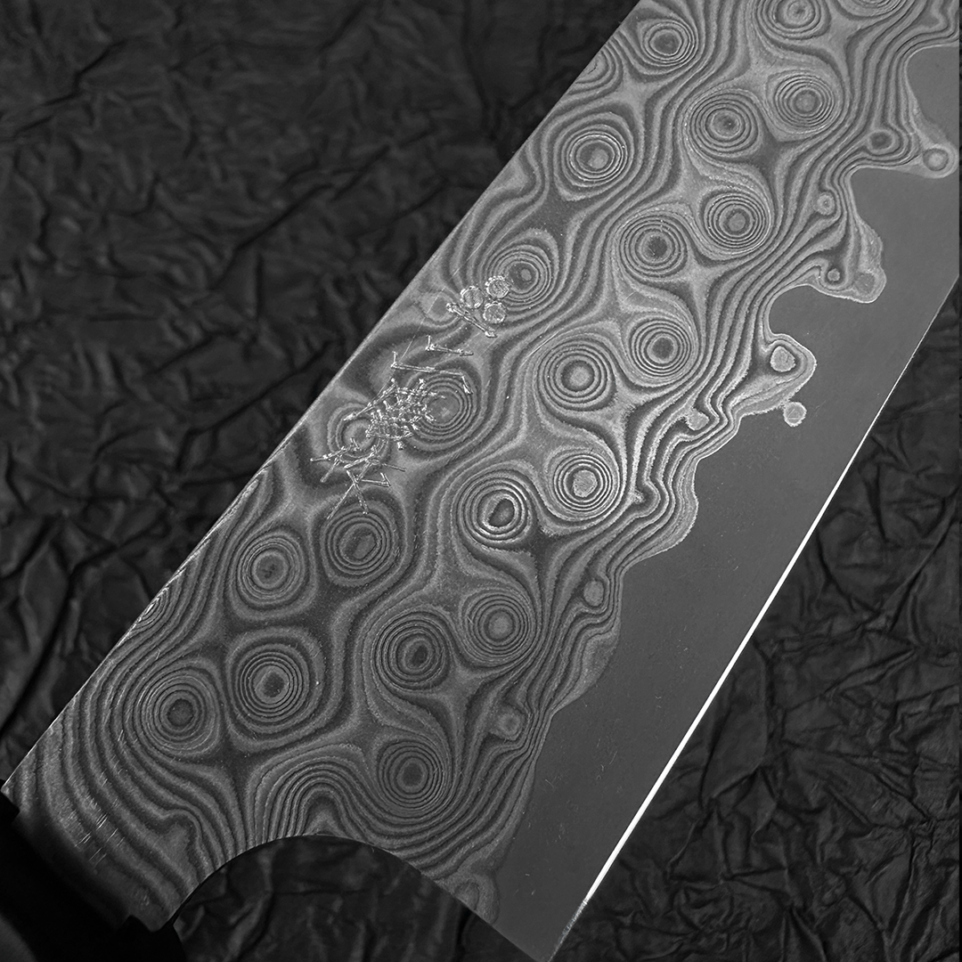 japanese kitchen knife 150mm petty knife Nigara Raindrop pattern Damascus R2 steel