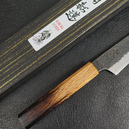 made in japan sakai takayuki Homura Guren Chef's Kengata-Petty Knife(Utility) 150mm  Blue Steel #2 by Itsuo Doi  Carbon steel *getting rusty Double edged