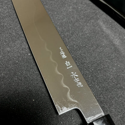 330mm Japanese Sakimaru Yanagiba(Sashimi) knife 330mm  Yoshikazu Ikeda Forged  Mirror Moon-Fuji Water Honyaki Urushi Handle with Urushi Sheath