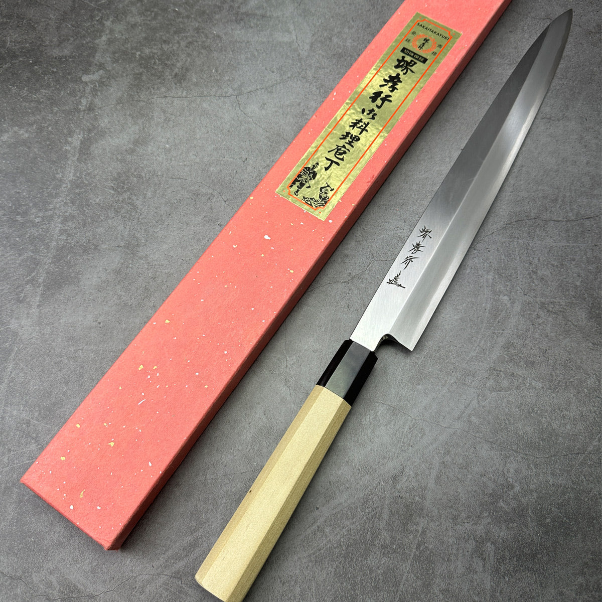 Japanese sashimi kitchen chef's knife Yanagiba knife Ginsan or Silver paper [Gingami] No.3 Stainless Steel sakai takayuki sushi knife