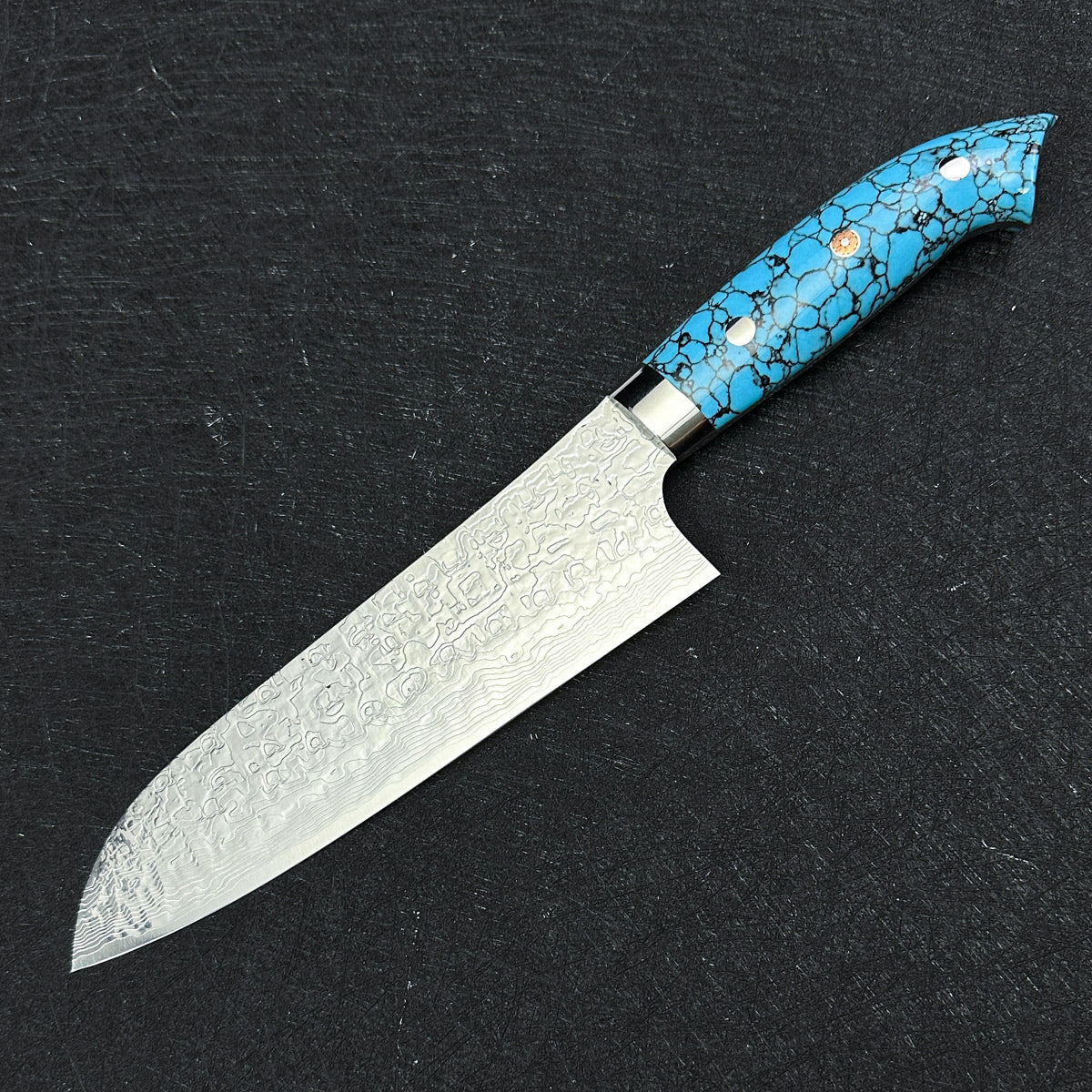 Japanese Takeshi Saji Santoku knife 180mm R2/SG2 powder steel Mirror damascus knife