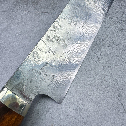 390mm Japanese Takeshi Saji Chef's Sakimaru-Slicer(Sujihiki) 390mm R2 Diamond Finish Damascus DHM