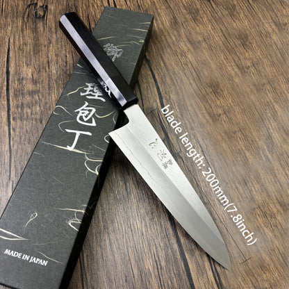 Japanese  Satoshi Nakagawa chef knife Kiritsuke gyuto knife Bunka  knife Ginsan or Silver paper [Gingami] No.3 Stainless Steel