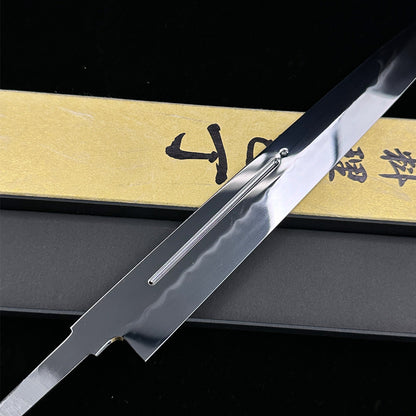 Japanese honyaki 300 yanagiba knife Yoshikazu Ikeda sashimi chef knife Mirror Polish sashi knife