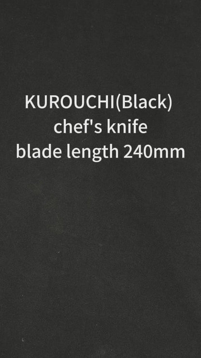 Stainless Steel gyuto knife 9 inch blade length kitchen knife with saya High Carbon Stainless Steel 3 Layer 9CR18MOV Tsuchime finished KUROUCHI(Black)  chef's gyuto knife Sushi Knife for Home Kitchen & Restaurant